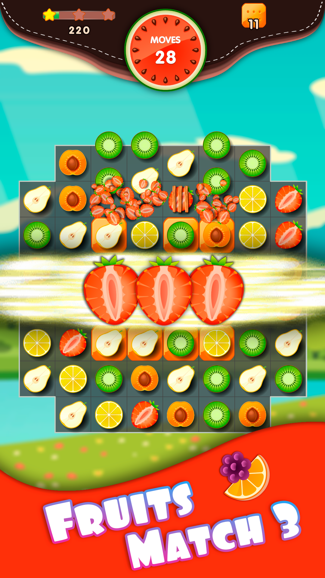 Screenshot 1: Wonder Fruits: Match 3 Game