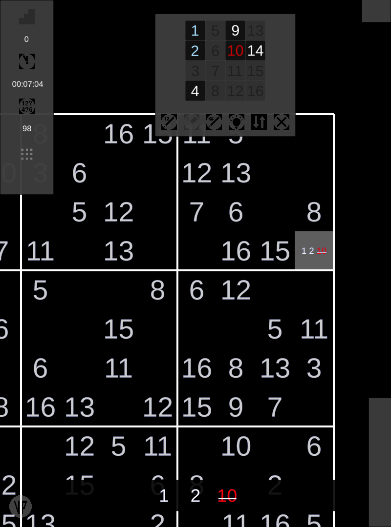 Screenshot 1: Sudoku 16 (AKA 16 x 16)