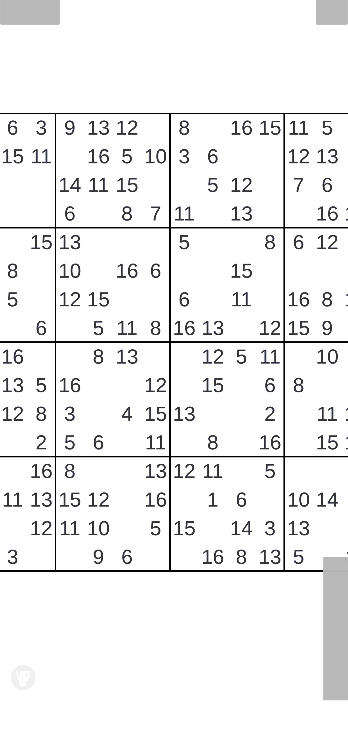 Screenshot 5: Sudoku 16 (AKA 16 x 16)