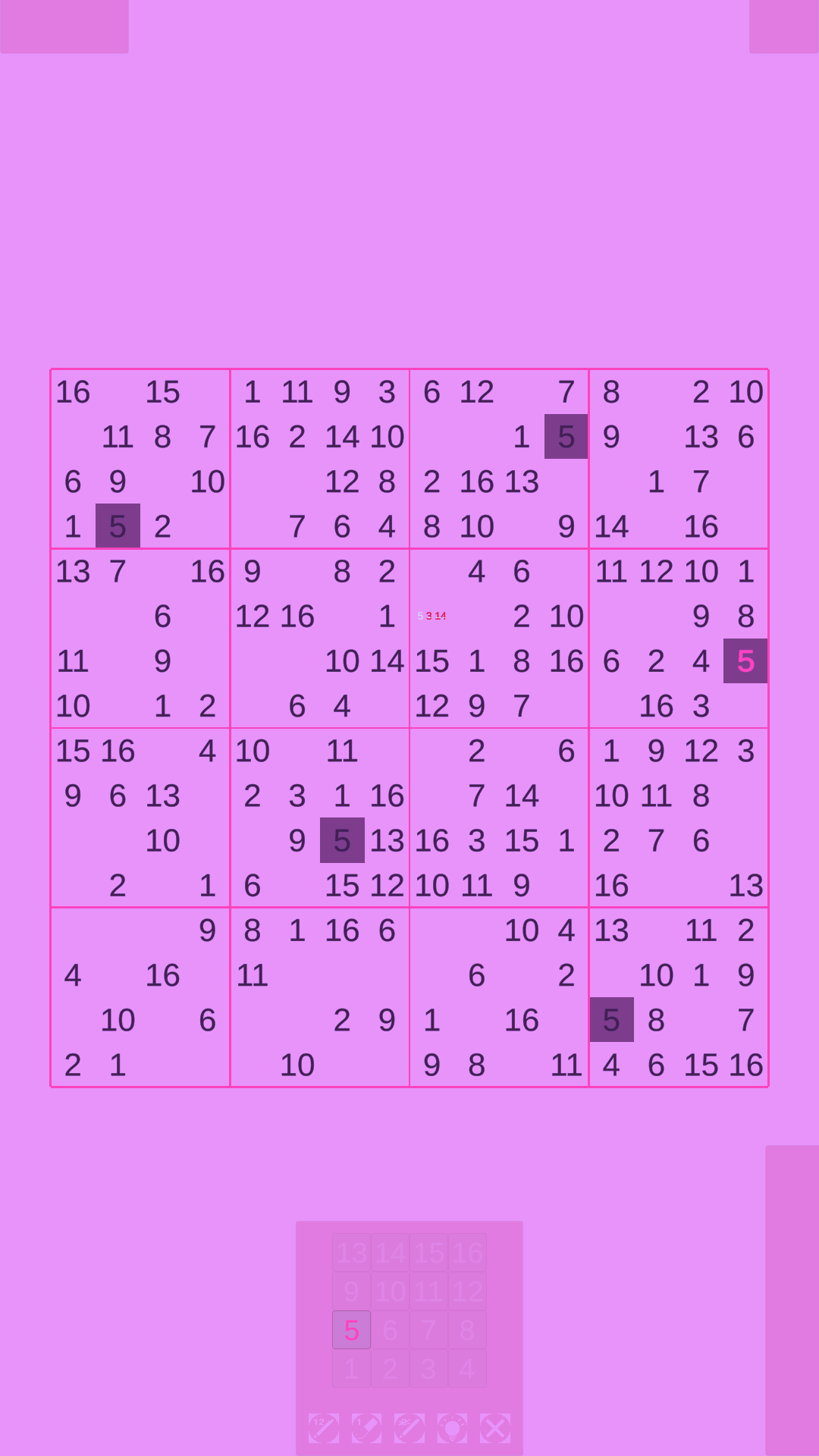Screenshot 2: Sudoku 16 (AKA 16 x 16)