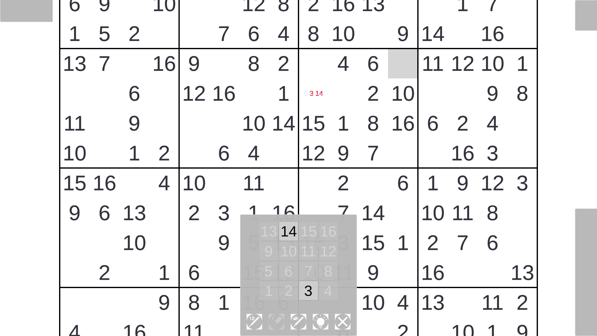 Screenshot 10: Sudoku 16 (AKA 16 x 16)