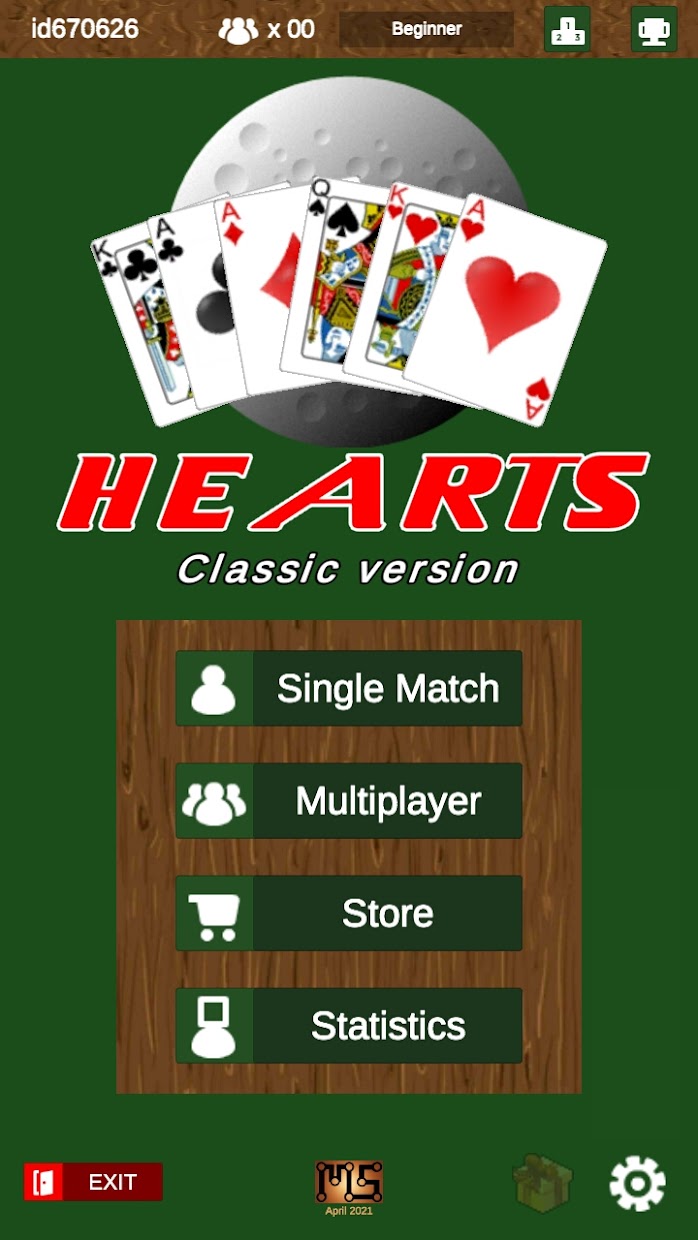 Screenshot 1: Hearts - classic version