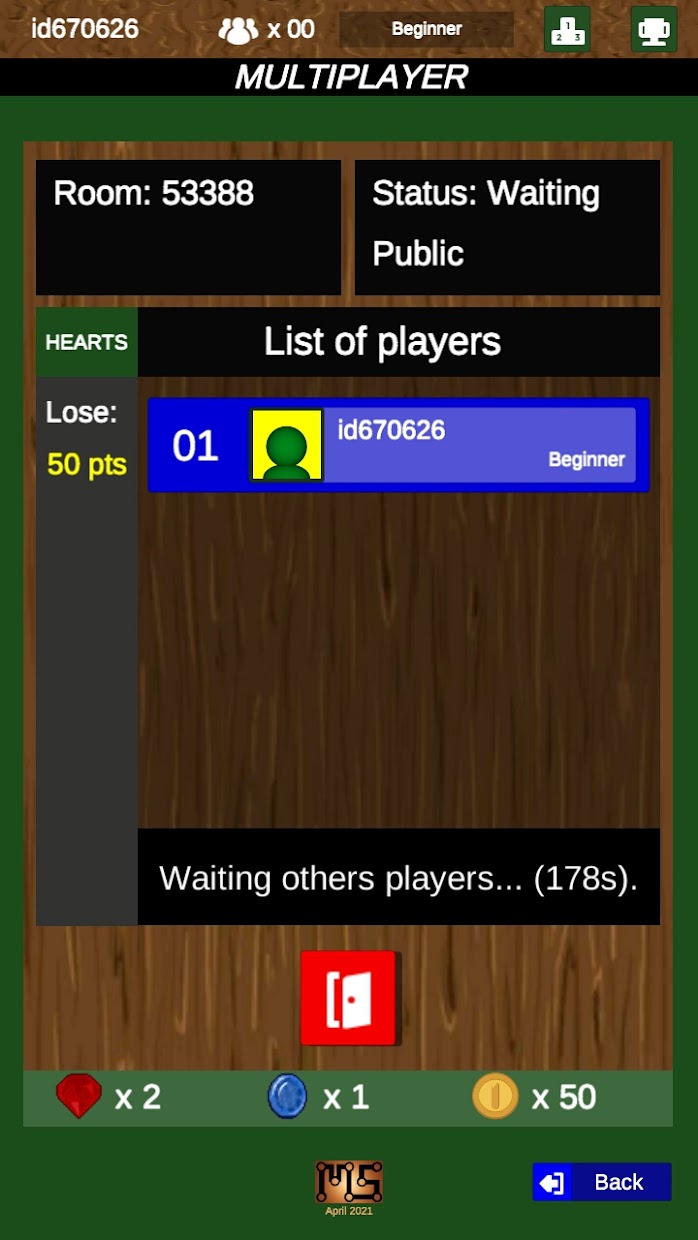Screenshot 4: Hearts - classic version