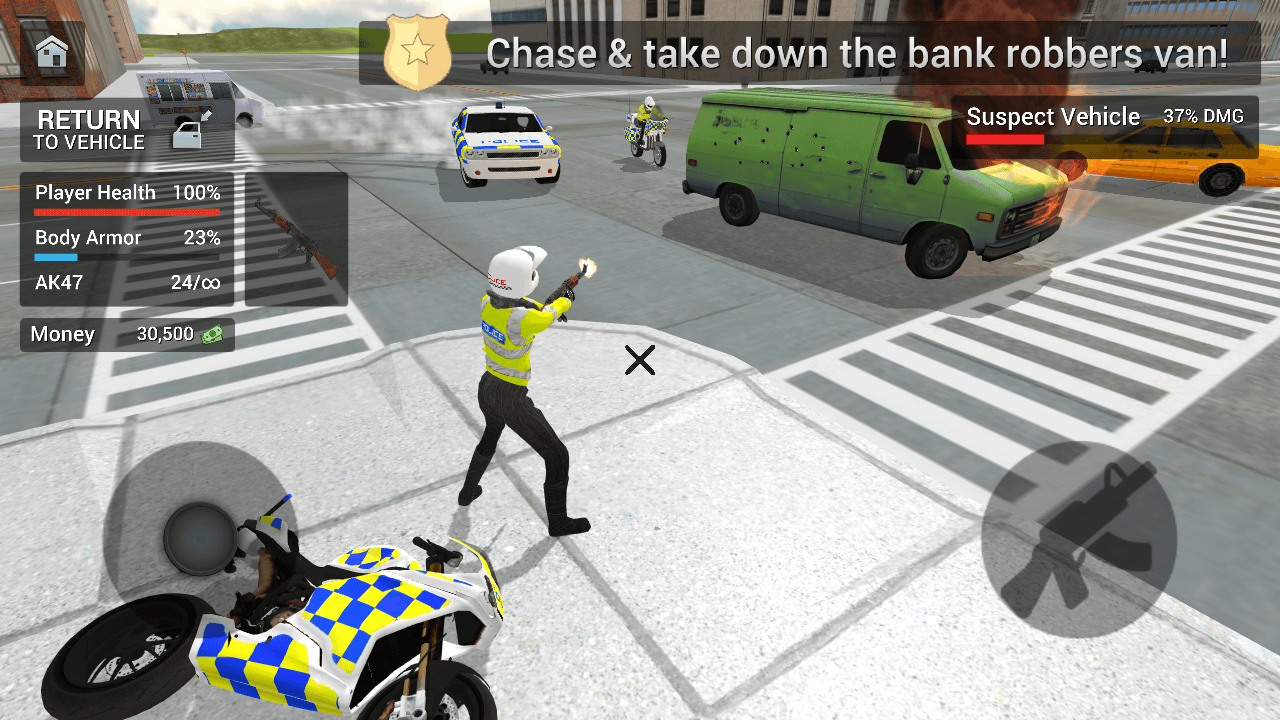 Screenshot 4: Police Car Driving Motorbike