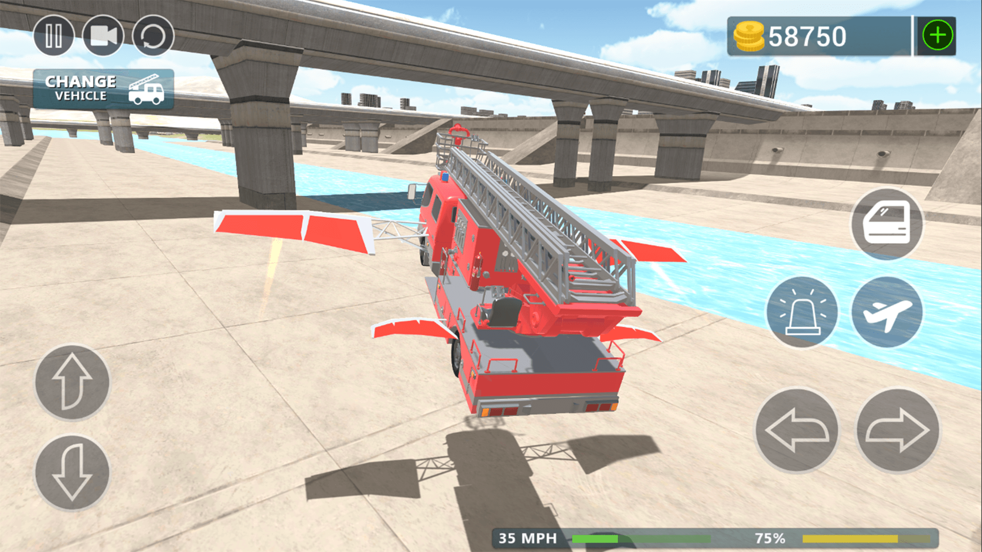 Screenshot 1: Fire Truck Flying Car